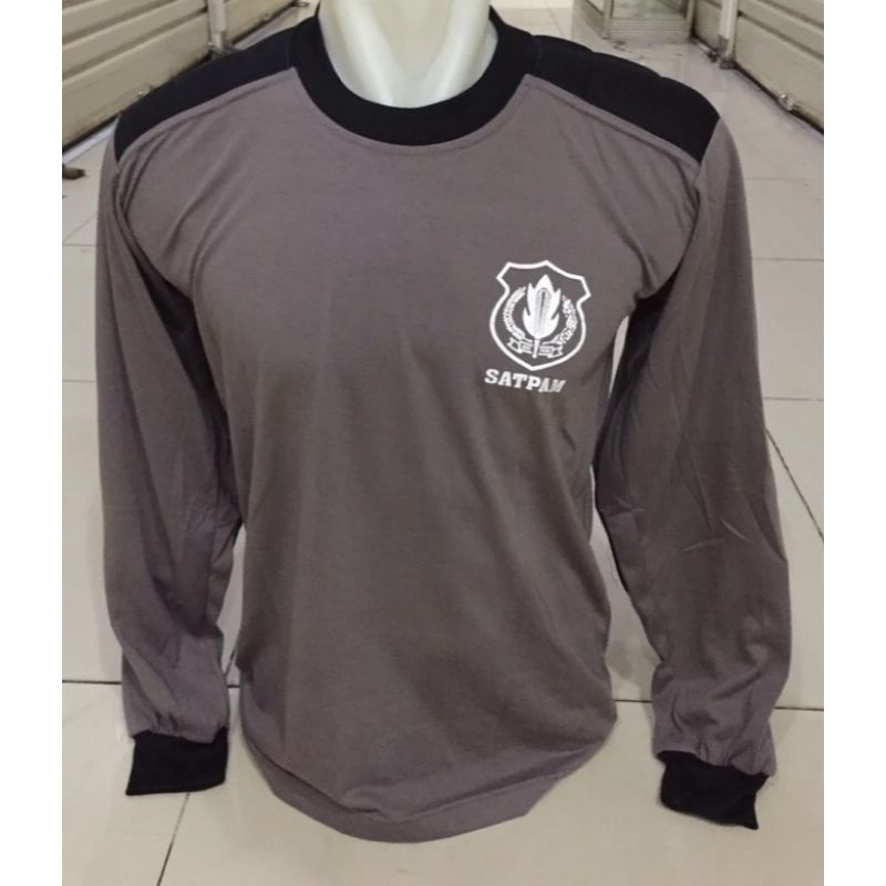 KAOS SATPAM COKLAT LENGAN PANJANG