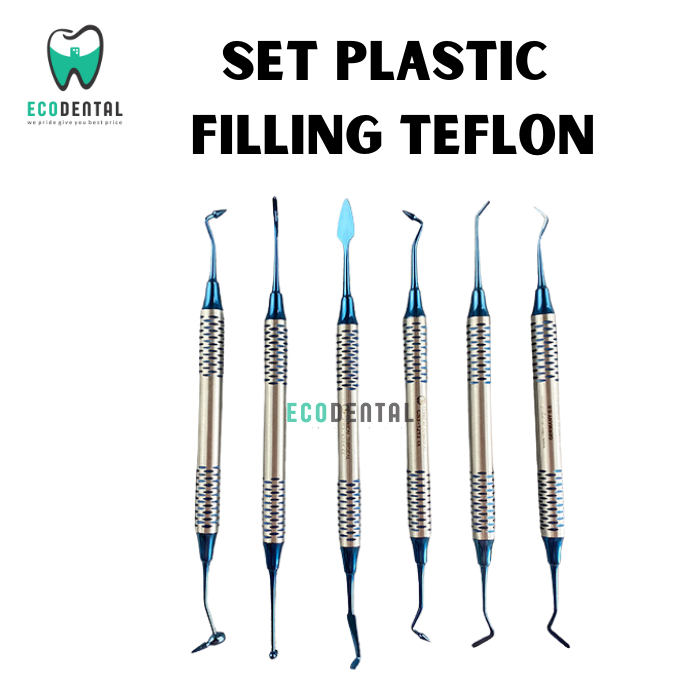 Set Plastik Plastis Composite Filling Instrument Instrumen Anti Lengket Tambal Gigi Titanium Komposi