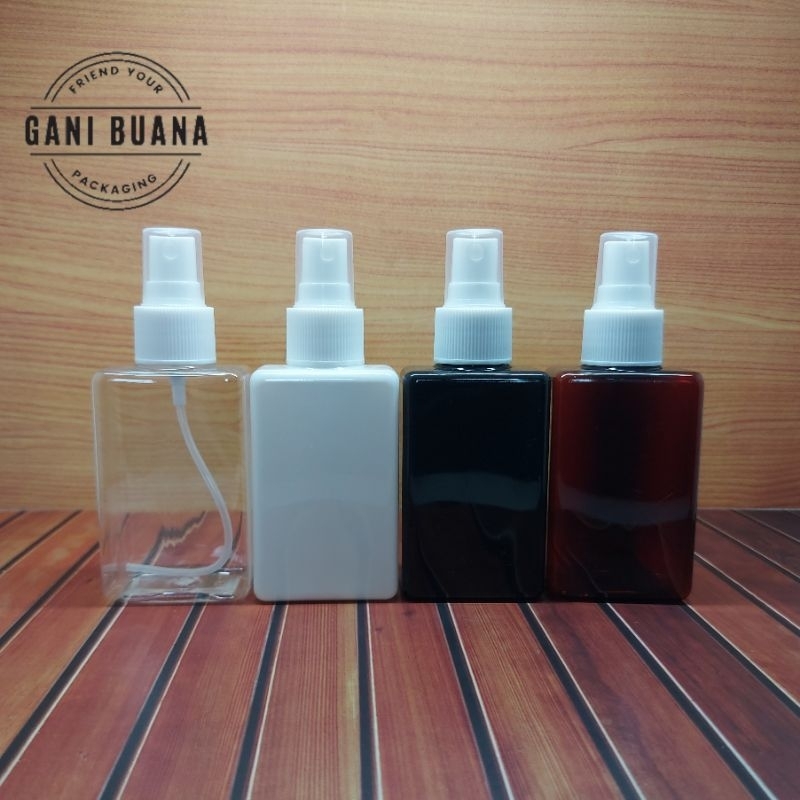 BOTOL SPRAY 100ML KOTAK TUTUP SPRAY PUTIH/BOTOL SPRAY 100ML BOKO PET