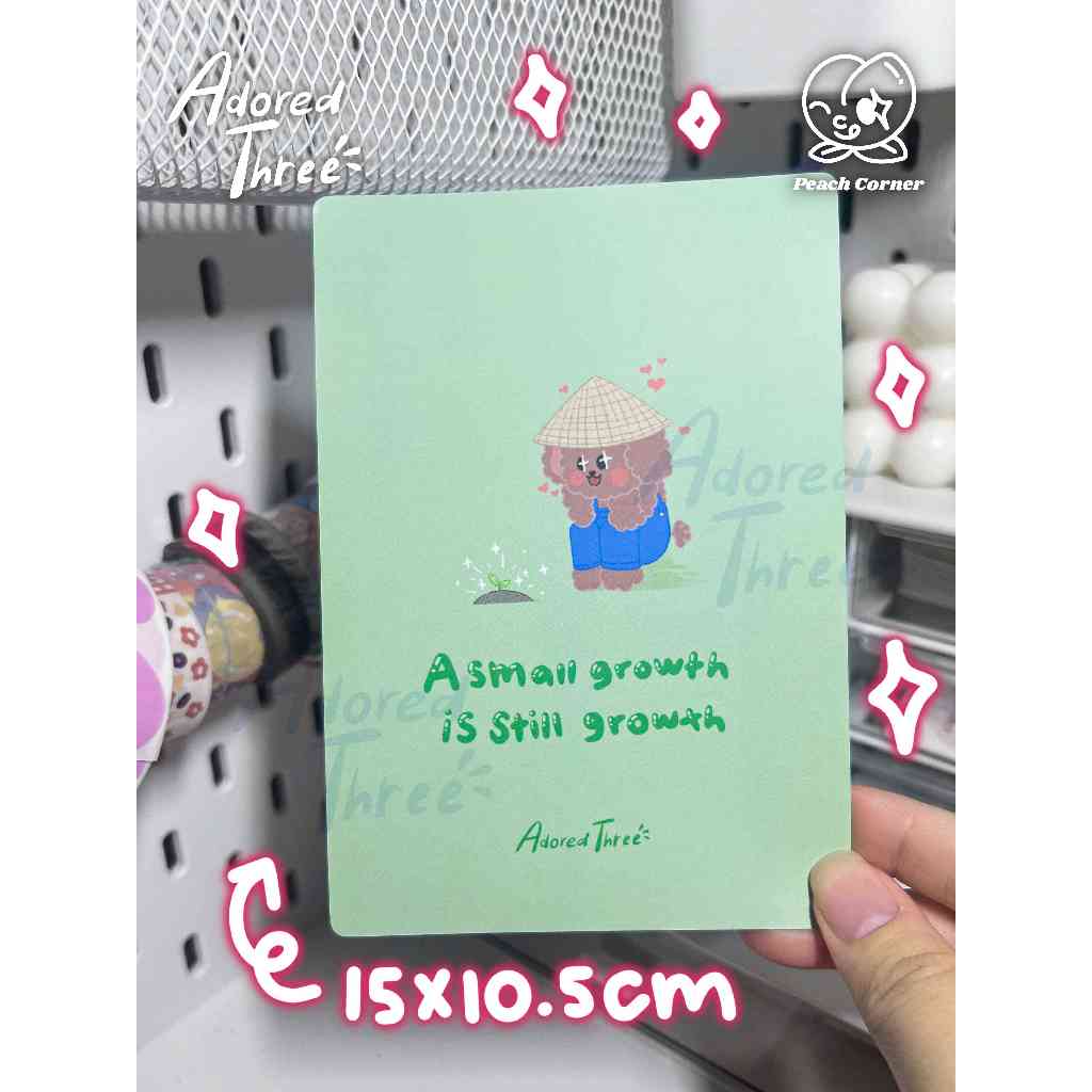

Puddin’ A Small Growth is Still Growth Greetings Card | Adored Three | Cute Dogs Dog Toy Poodle Garden Stationary Postcard