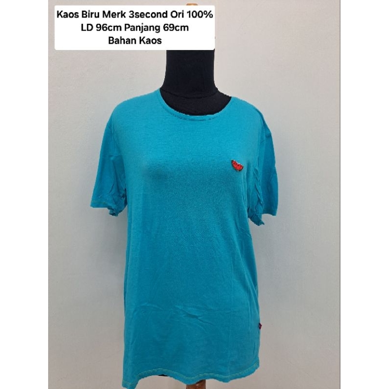 Kaos 3second Warna Biru