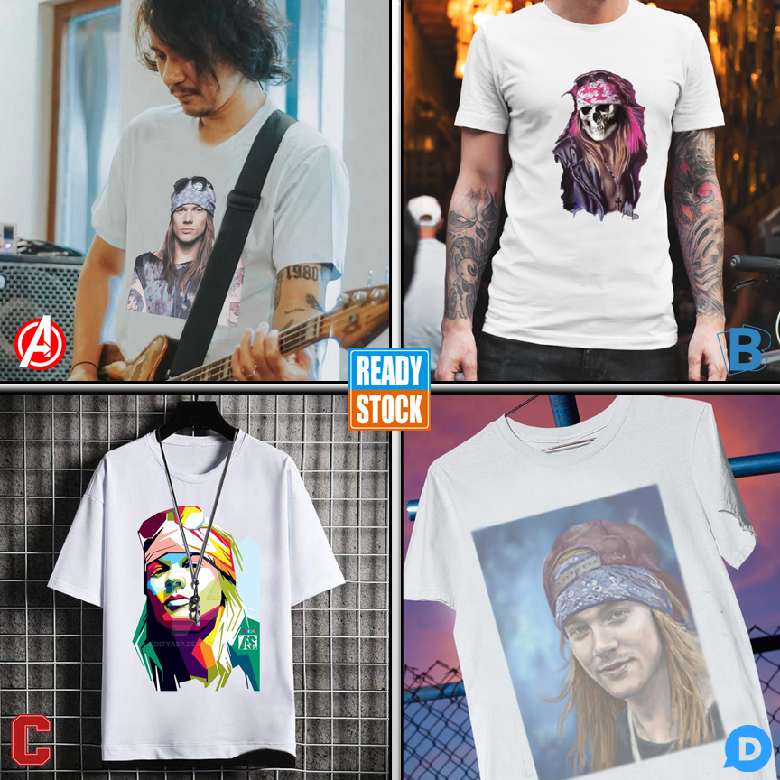 Kaos AXL Rose GNR BAND Tshirt Bahan 100% Cotton Casual T-SHIRT