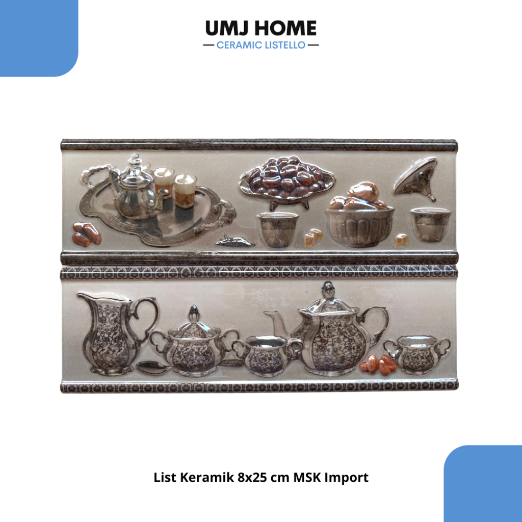 List Keramik Dinding Dapur 8x25 cm Import