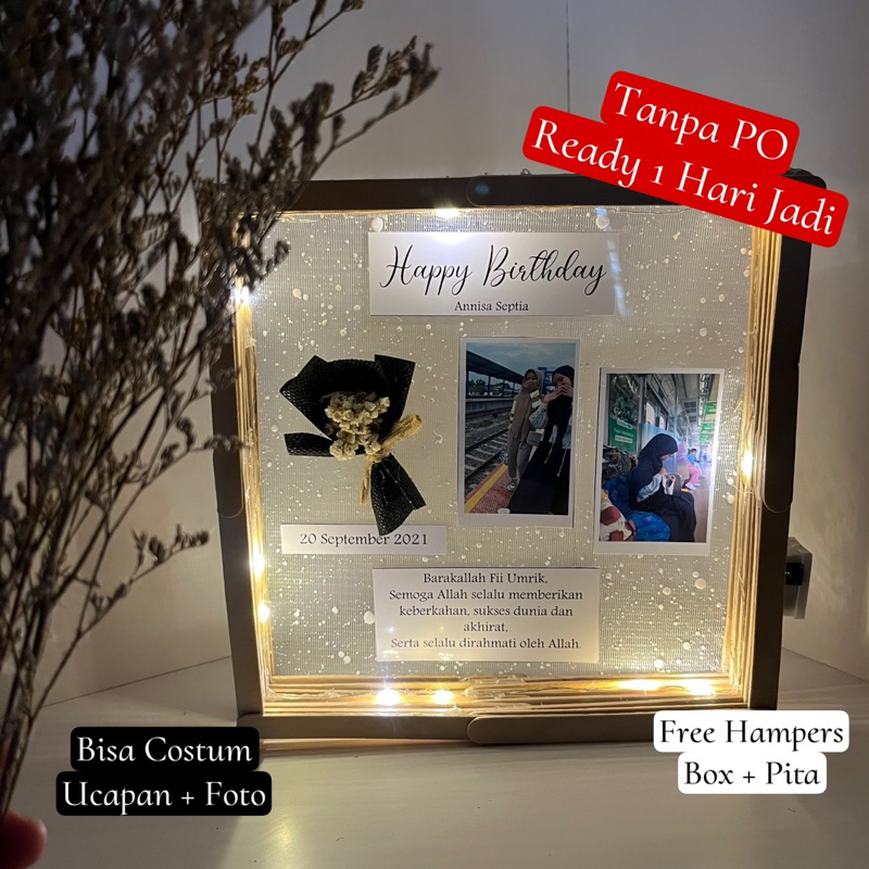 Ready, Proses 1 hari jadi  Flowers In Frame Termurah  Kado anniversary / Kado ulang tahun / Kado wis
