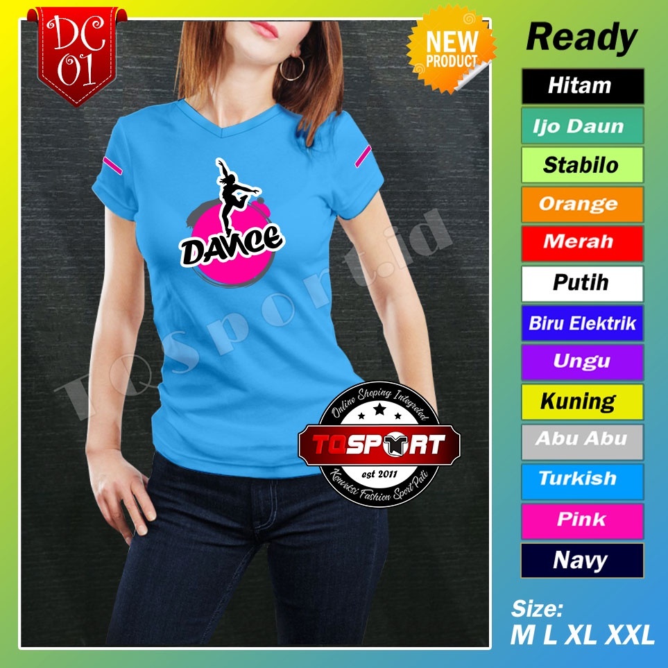 BAJU ZUMBA KAOS Olahraga WANITA SENAM Fitnes Cewek PAKAIAN Lari Gym DC01