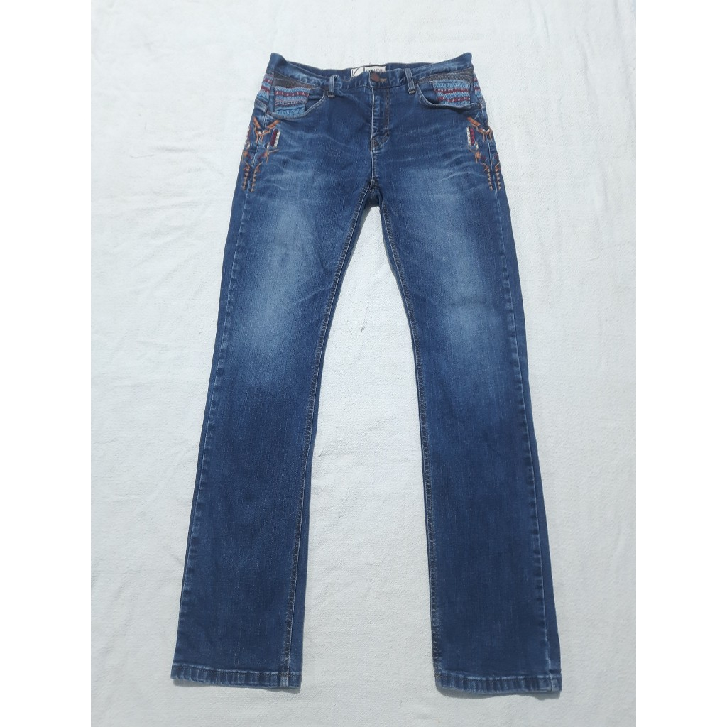 Celana Jeans EVISU UNIQUE PATTERN Size 32-33