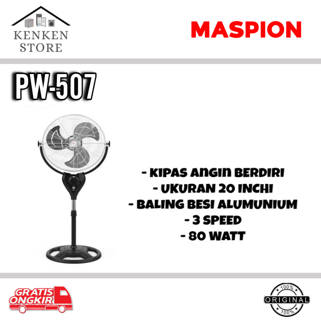 KIPAS ANGIN BERDIRI MASPION  PW-507