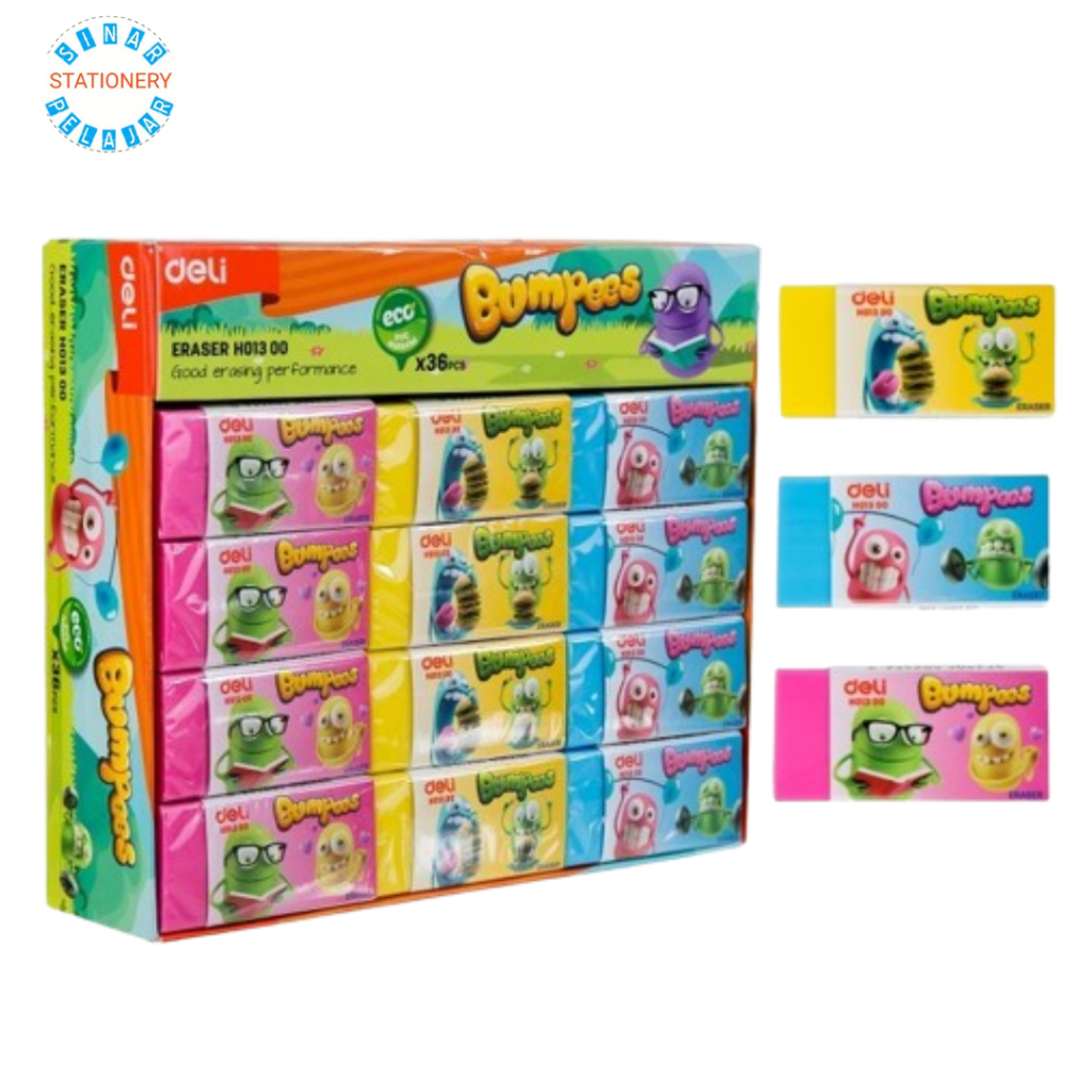 

Penghapus Deli H01300 Bumpees isi 36 Pcs