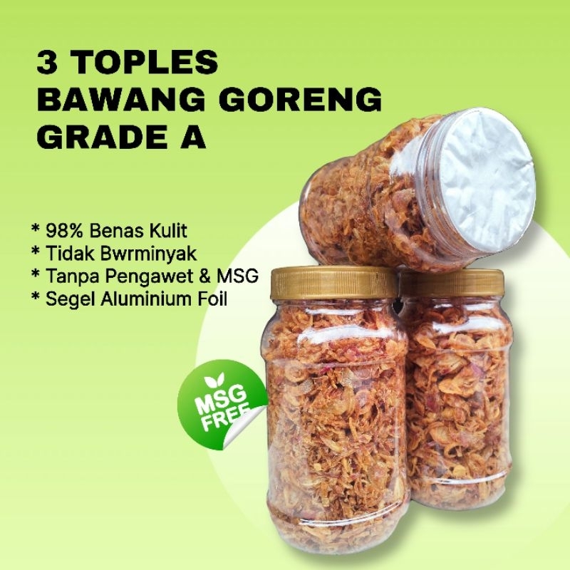 

JKL Bawang Goreng Brebes ( 150gr x 3 Toples )
