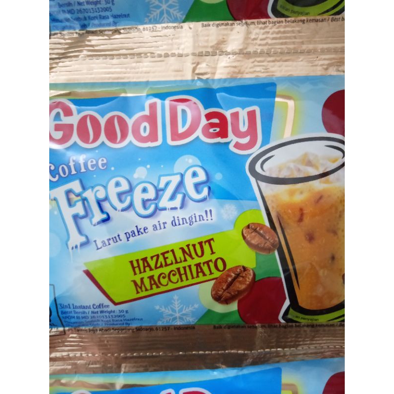 

kopi good day freeze hazelnut macchiato per renceng isi 10 sachet