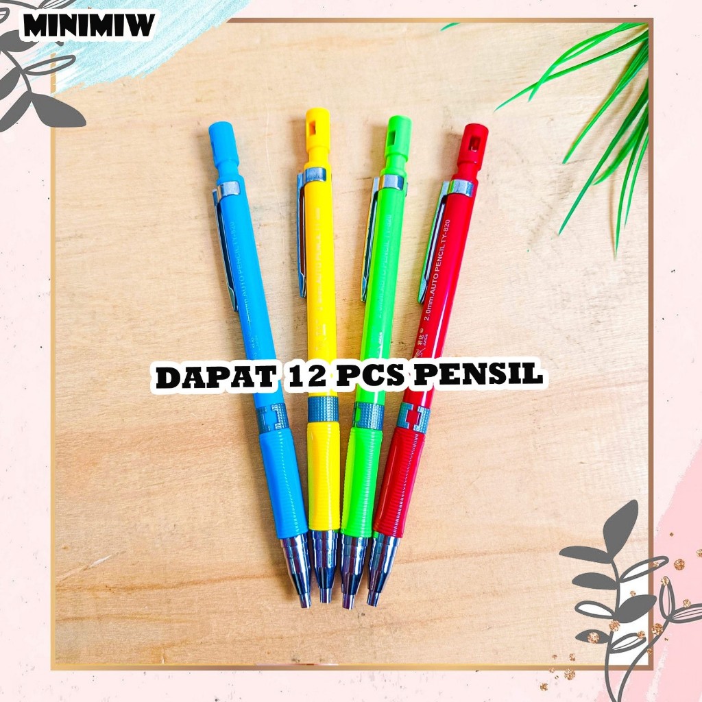 

SELUSIN (12 PCS) PENSIL CETEK UKURAN 2.0 MECHANICAL PCM-1108 KLIK CLICK TY-820 MOTIF UNIK WARNA WARNI MURAH PENCIL ALAT TULIS KANTOR SEKOLAH MURAH TERMURAH COD
