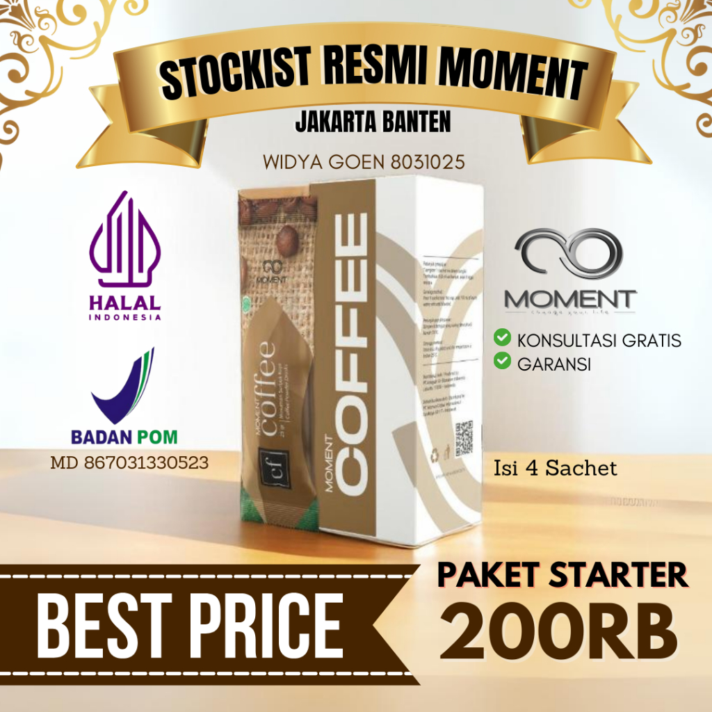 

MOMENT COFFEE- KOPI SEHAT HERBAL ISI 4 SACHET PAKET STARTERPACK