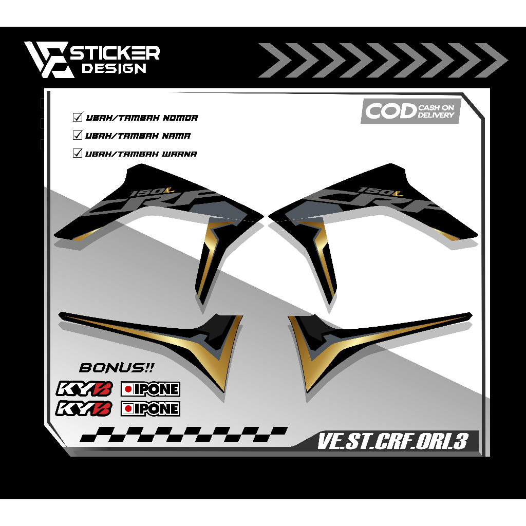 Sticker Striping Crf 150L ORI - Stiker CRF 2022 Setiker CRF 150L Variasi Hologram (VE 03) 03