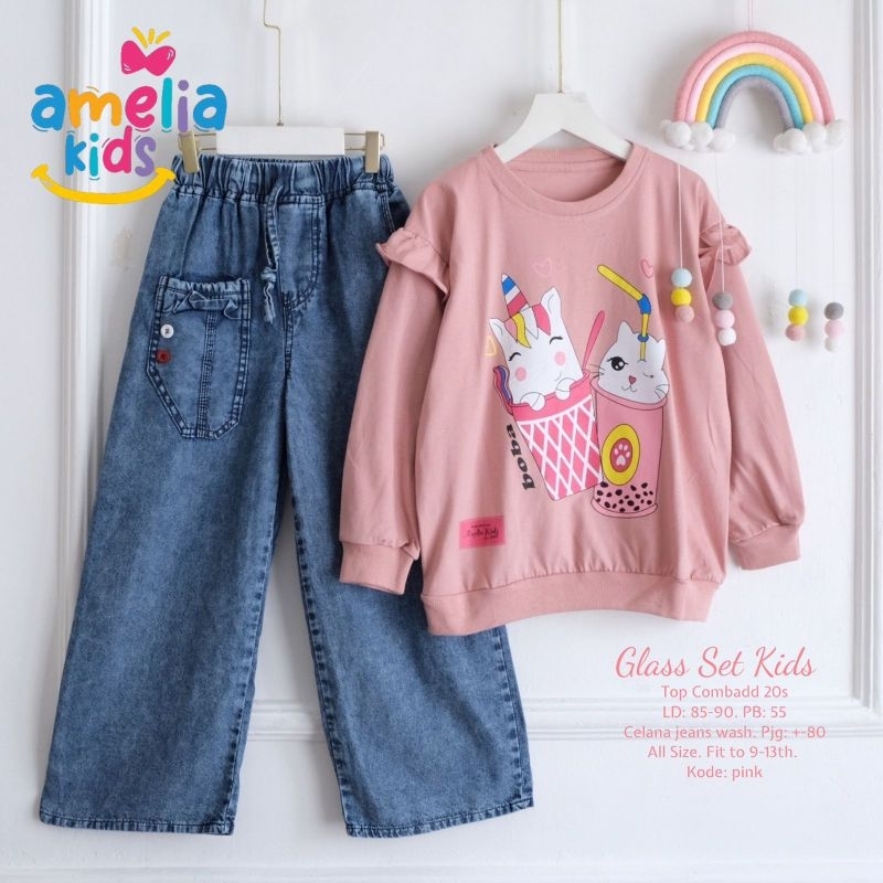 glass set kids /produk anak perempuan Amelia kids fashion