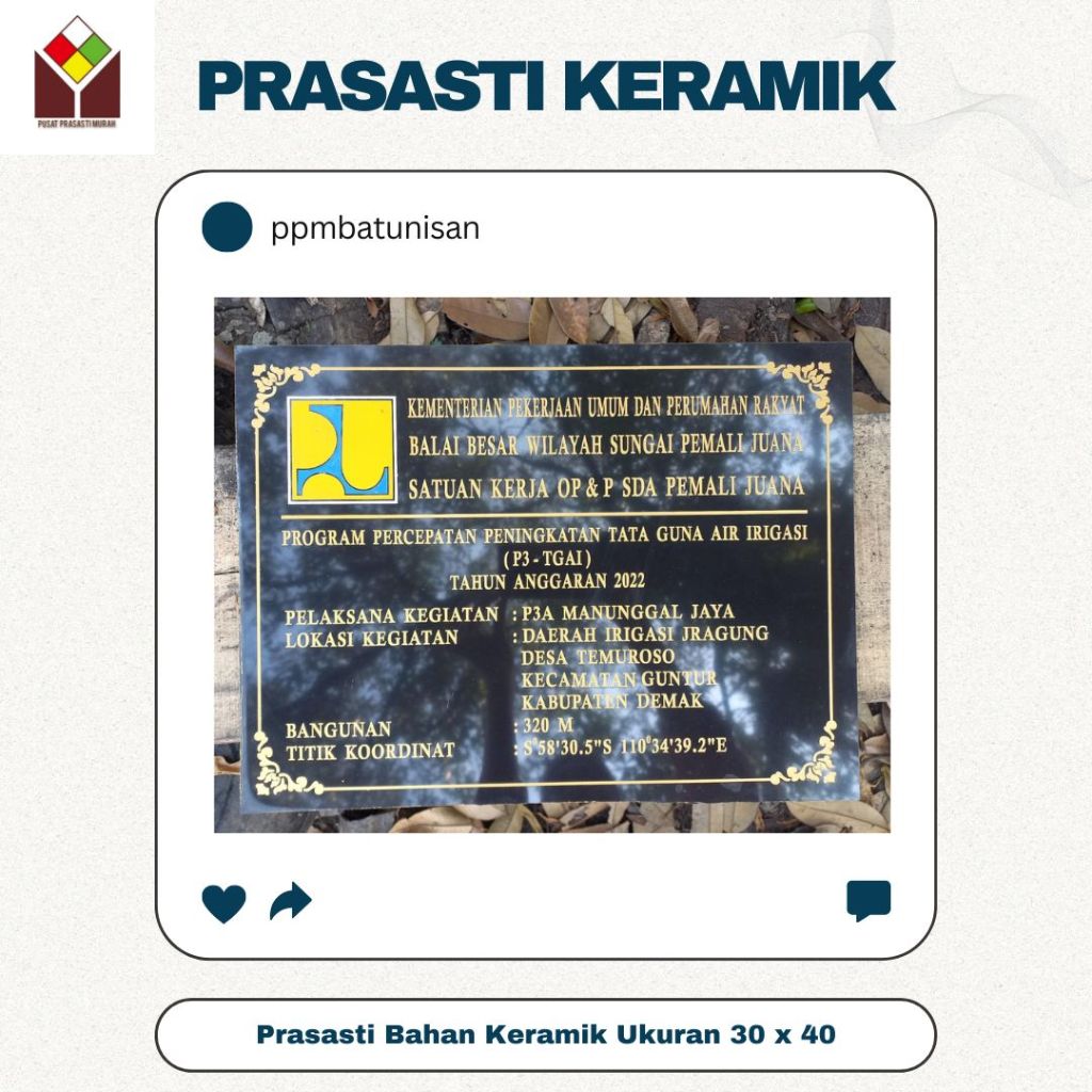 Prasasti Dana Desa 30 x 40 Keramik