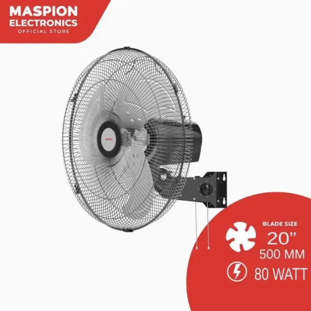 Maspion Wall Power Fan Kipas Angin Dinding 20 Inch PW-506 W / PW506