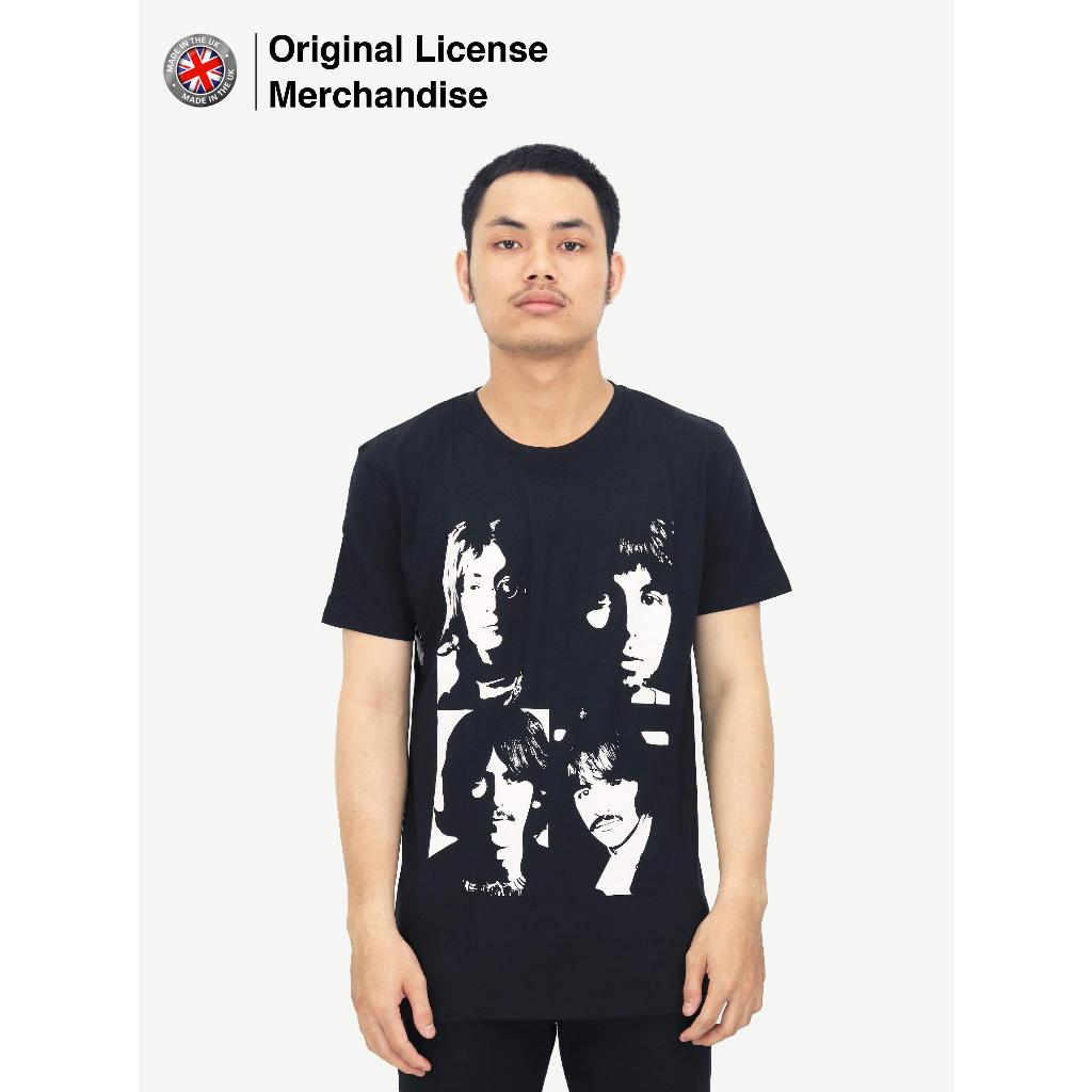 Kaos Baju Pendek Hitam Premium Pria Wanita Casual Motif Band Rock Musik BEATLES Original Back in the