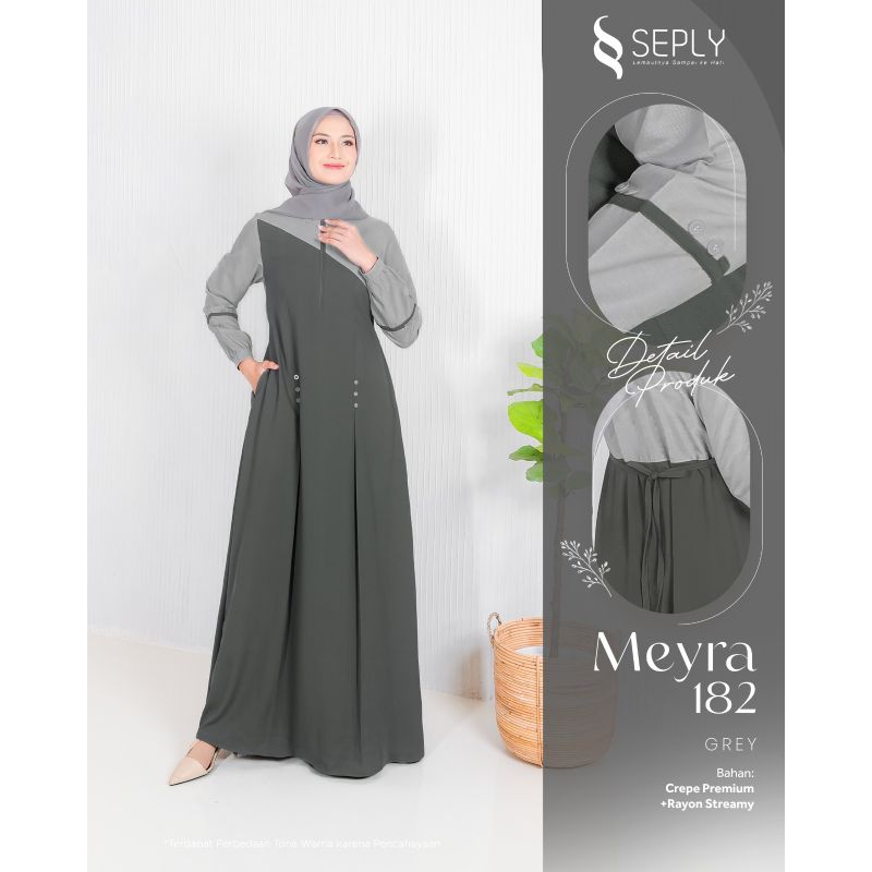 GAMIS SEPLY MEYRA 182 NAVY, GREY / GAMIS REMAJA TERBARU / OUTFIT TERBARU / OUTFIT LEBARAN / GAMIS LE