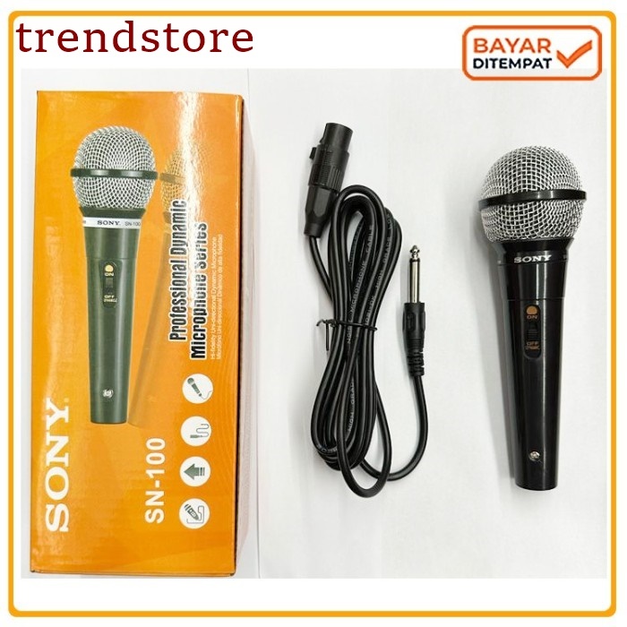 MICROPHONE KARAOKE SUARA JERNIH SONY SN 100 MIC KABEL SPEAKER MIKROFON