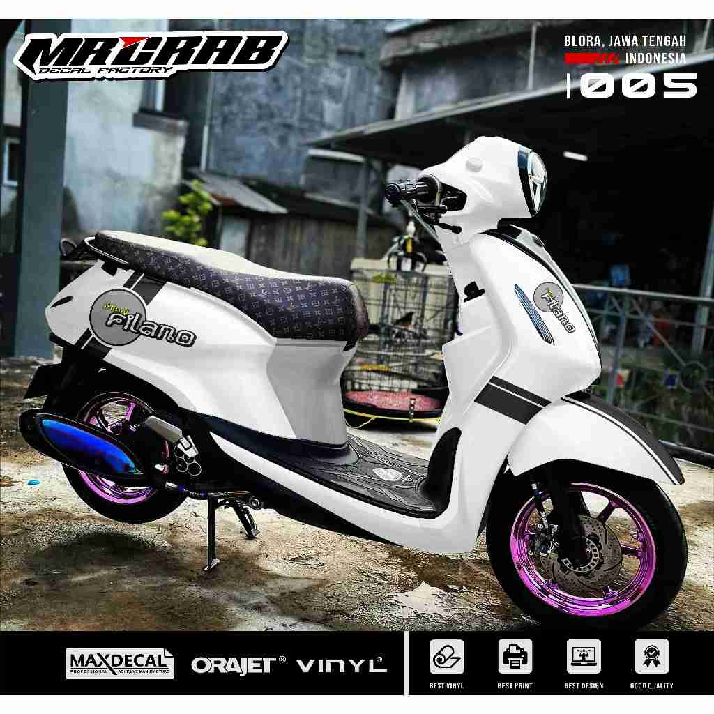 005 STICKER DECAL YAMAHA FILANO - DECAL YAMAHA FILANO MOTIF RETRO THAILAND