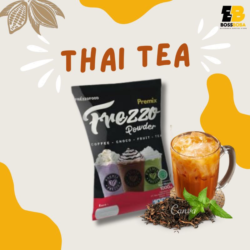 

Bubuk Minuman Rasa Thai Tea Premix Frezzo Powder Drink 1kg/Minuman Kekinian Murah/Bossboba