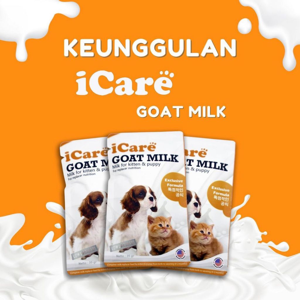 Susu Goat Milk Kucing Kitten dan Anjing Puppy - iCare Goat Milk 1box