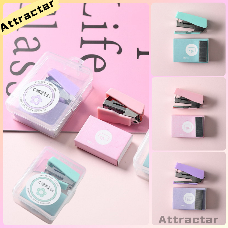 

In Stock✨1Set Stapler Cute Mini Fresh Office Supplies Kombinasi Student Pengikat Keci Staples Perlengkapan Kantor Mengikat Logam Kreatifl-AT