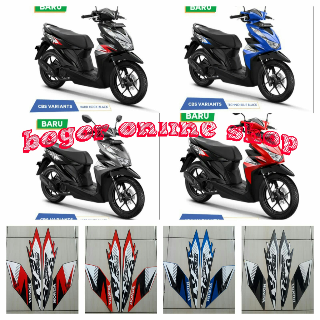 stiker motor beat fi 2023 cbs full hitam