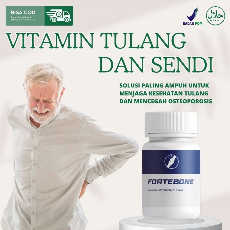 FORTEBONE Vitamin Tulang dan Sendi Suplemen Kesehatan Tulang Obat Pengapuran Tulang Syaraf Kejepit R