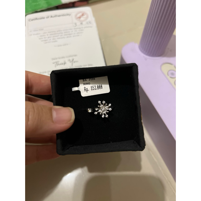 Cincin wanita adjustable size 8 UC Silver Bali