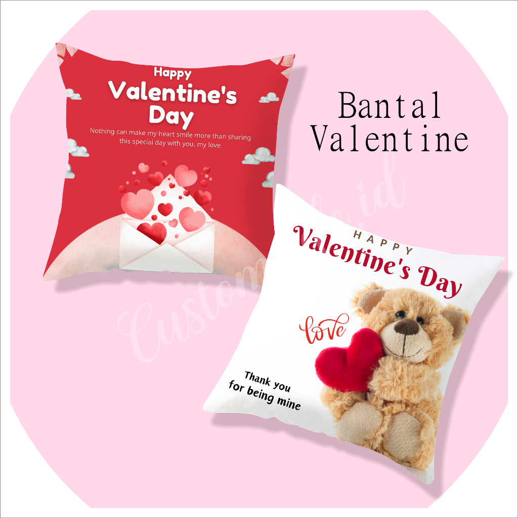 Bantal Valentine 25x25 cm / Bantal Kado / Bantal Love / Bantal Cinta