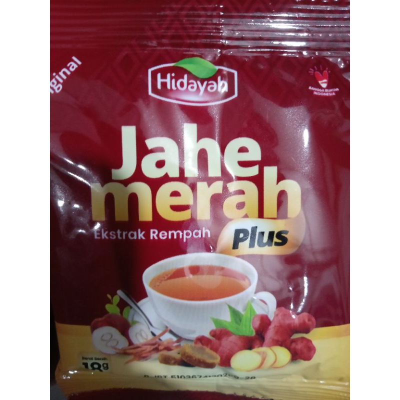 

jahe merah ekstra herbal hidayah per sachet