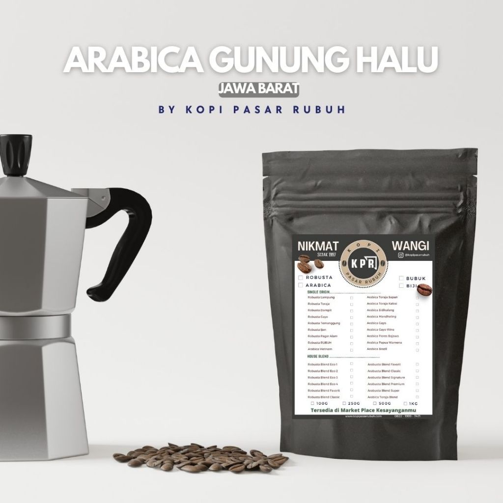 

Kopi Pasar Rubuh - KPR - Arabica Gunung Halu