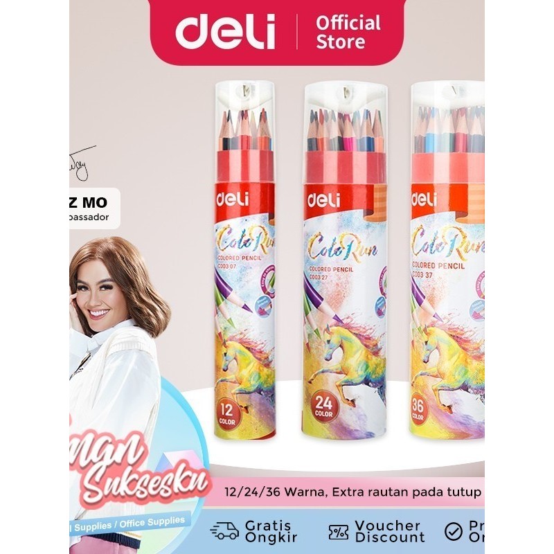 

Deli Pensil Warna 24 Warna dengan Bonus Rautan Pensil Baru - C00327
