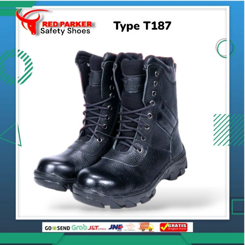 Sepatu Safety Red Parker T187 Original / Safety Shoes Red Parker