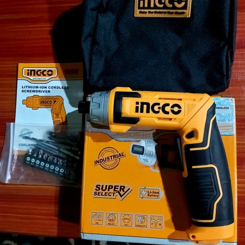 INGCO CSDLI0802 Obeng Listrik Baterai Cordless Screwdriver