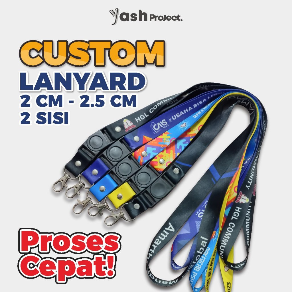 

Custom Tali Lanyard Printing 2 Sisi lanyard nametag | Full Color | Bisa Satuan