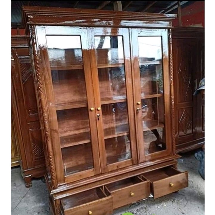 Lemari pajangan/lemari hias/lemari kayu jati/lemari serbaguna/lemari rak susun