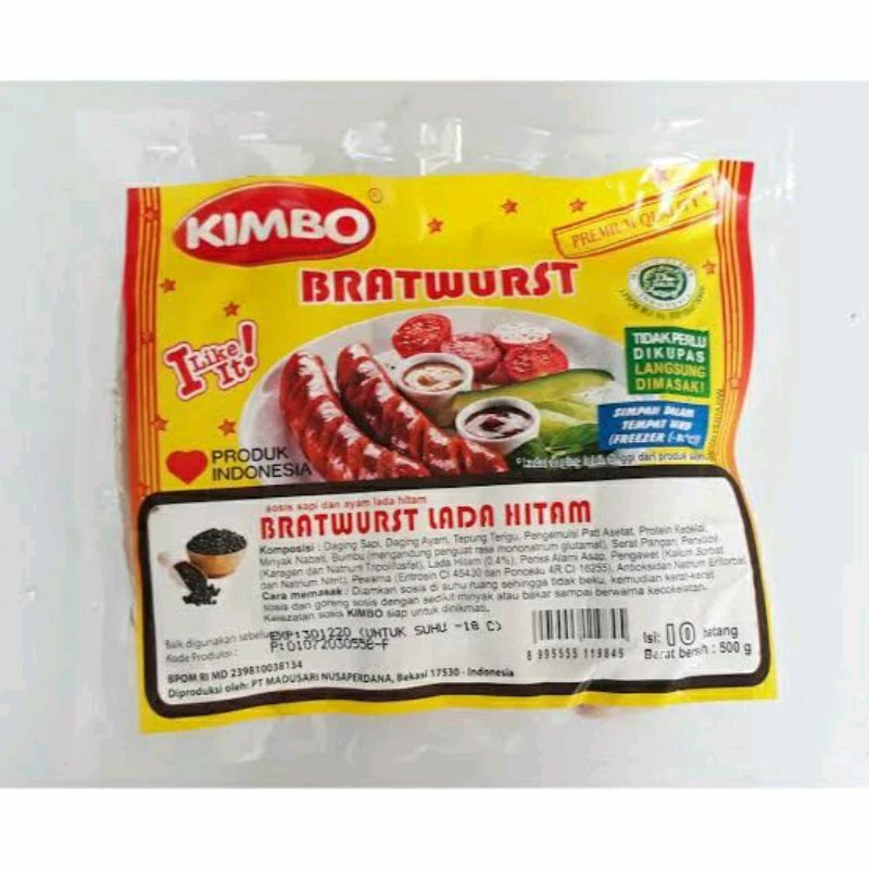 

Kimbo Bratwurst Lada Hitam 500 gr