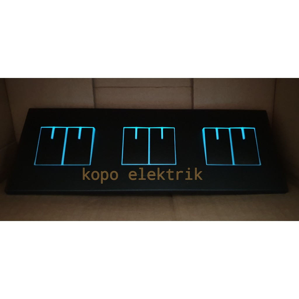 Panasonic Saklar Seri Triple Hotel Style Black Tanam Saklar Hitam Minimalis