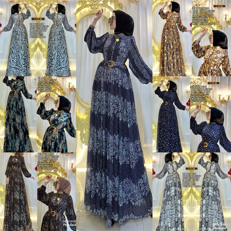 NEW NEW NEW READY GAMIS CERUTY SUTRA LENGAN PLISKET  DRESS IMPORT ORI SHR HIGHT QUALITY