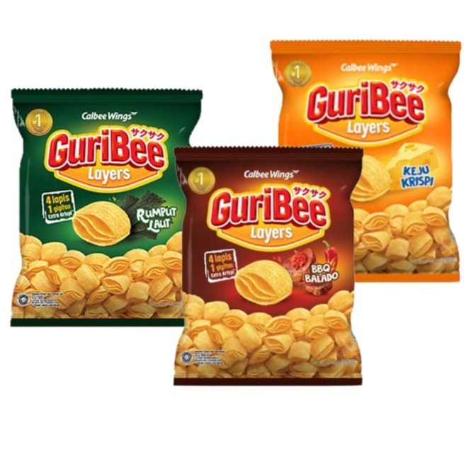 

GuriBee Layers - Snack Ekstrudat Kentang Enak Renyah Berlapis - 65 gram