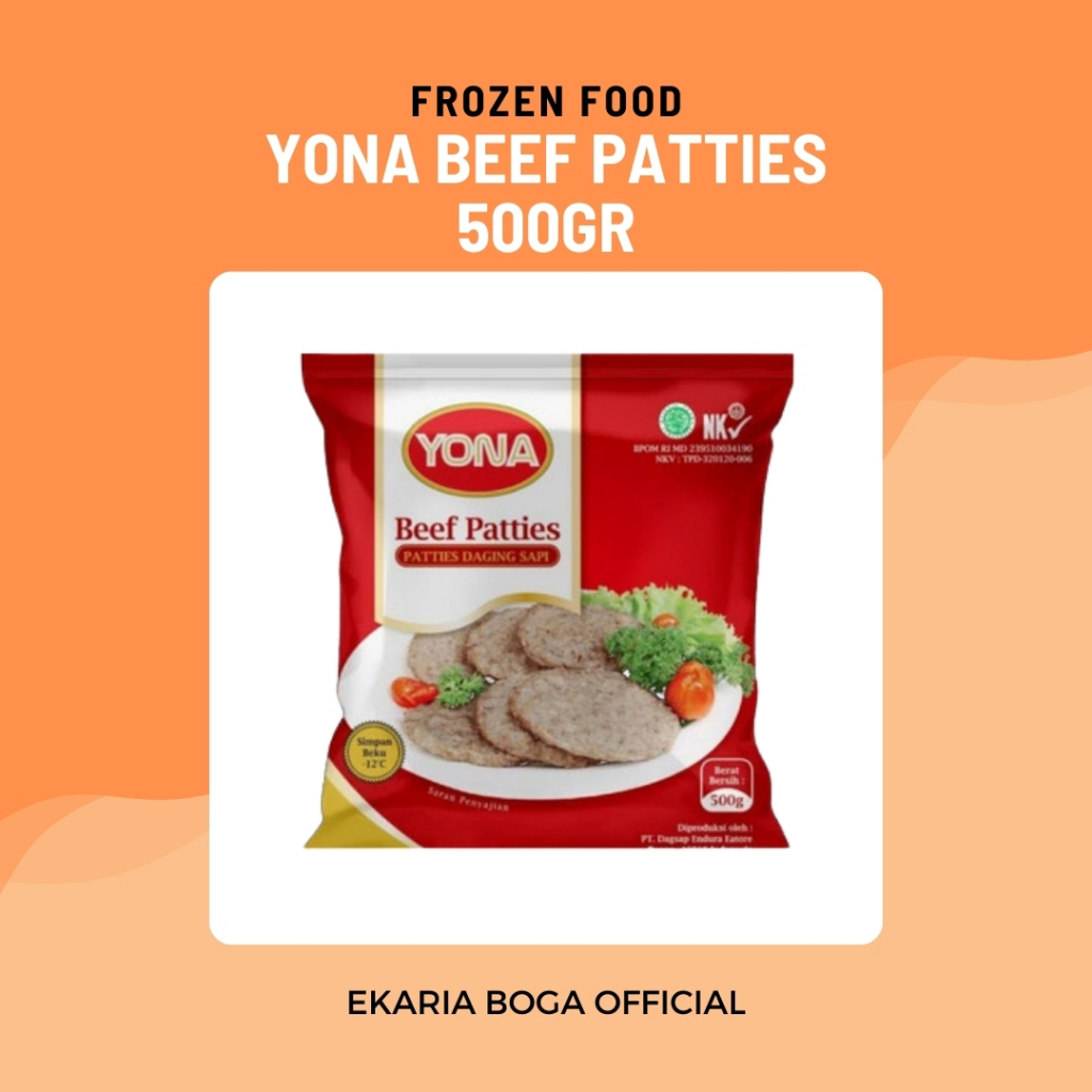 

FROZEN FOOD | ISIAN ROTI BURGER | YONA BEEF PATTIES 500GR