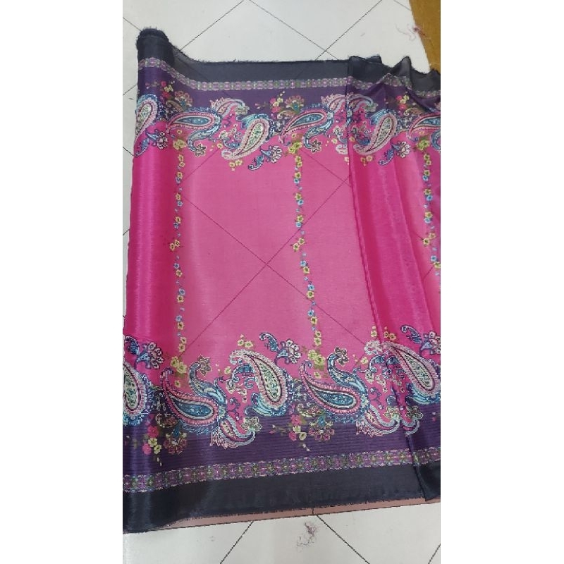 Kain bahan chiffon silk motif/bahan sifon silk meteran