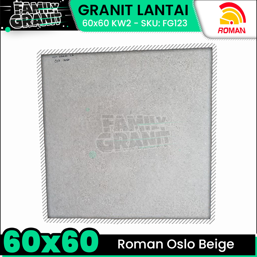 Granit 60x60 Roman Oslo Beige Motif Batu Matte Teras / Garasi / Carport