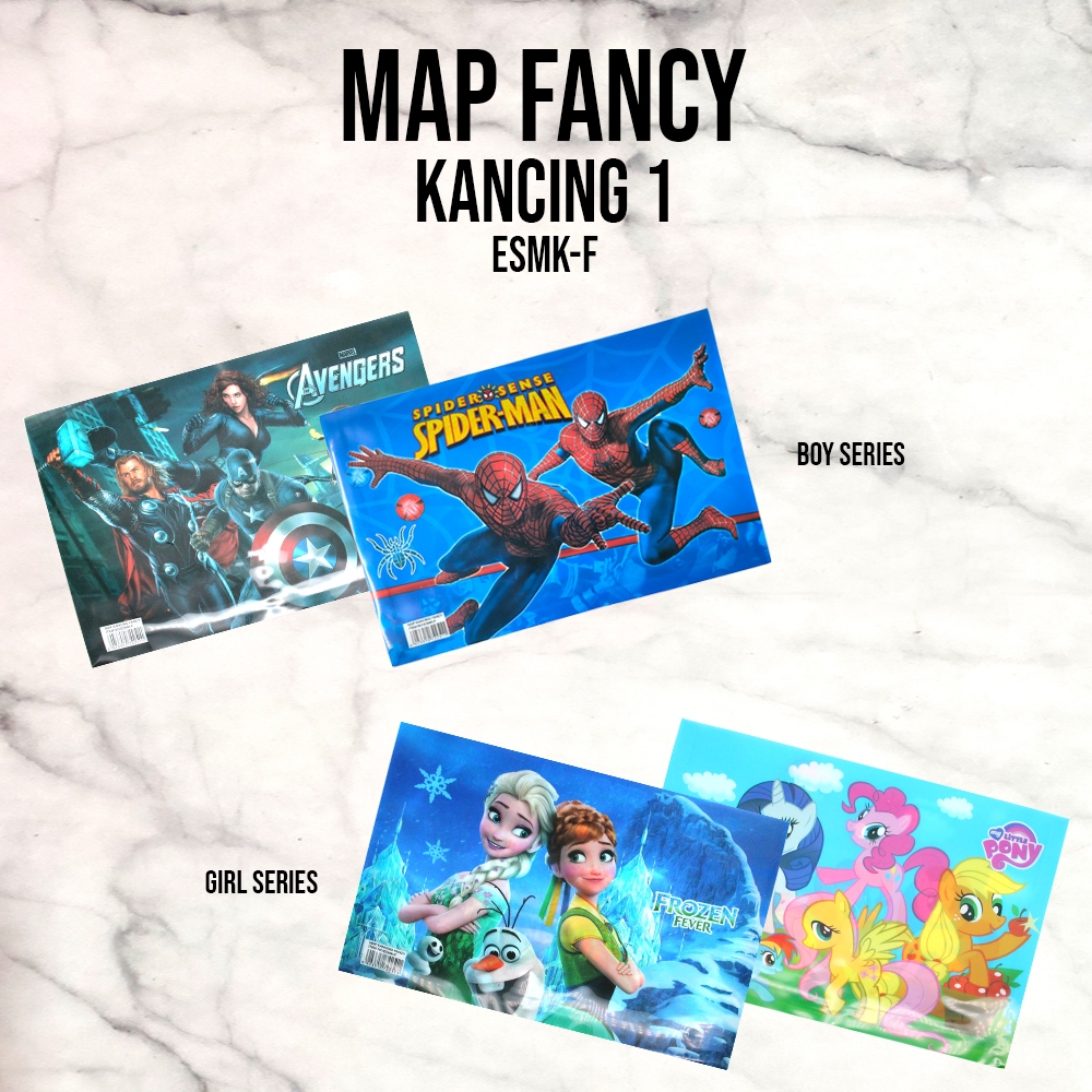 

[ES.JKT]Map folio kancing 1 fancy/ map karakter