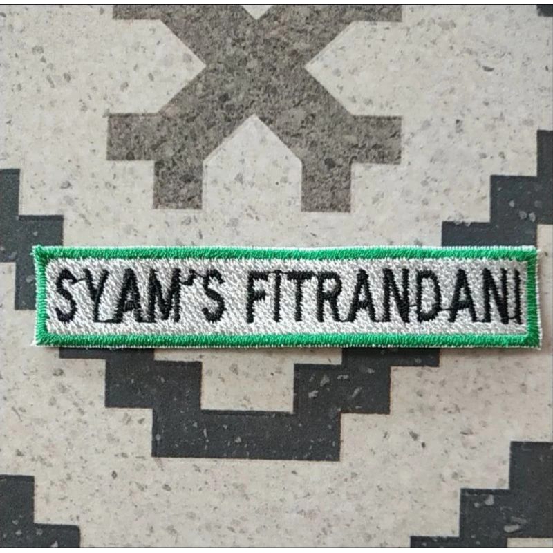 Bordir Nama Full Bordir/Full Benang Custom Satuan