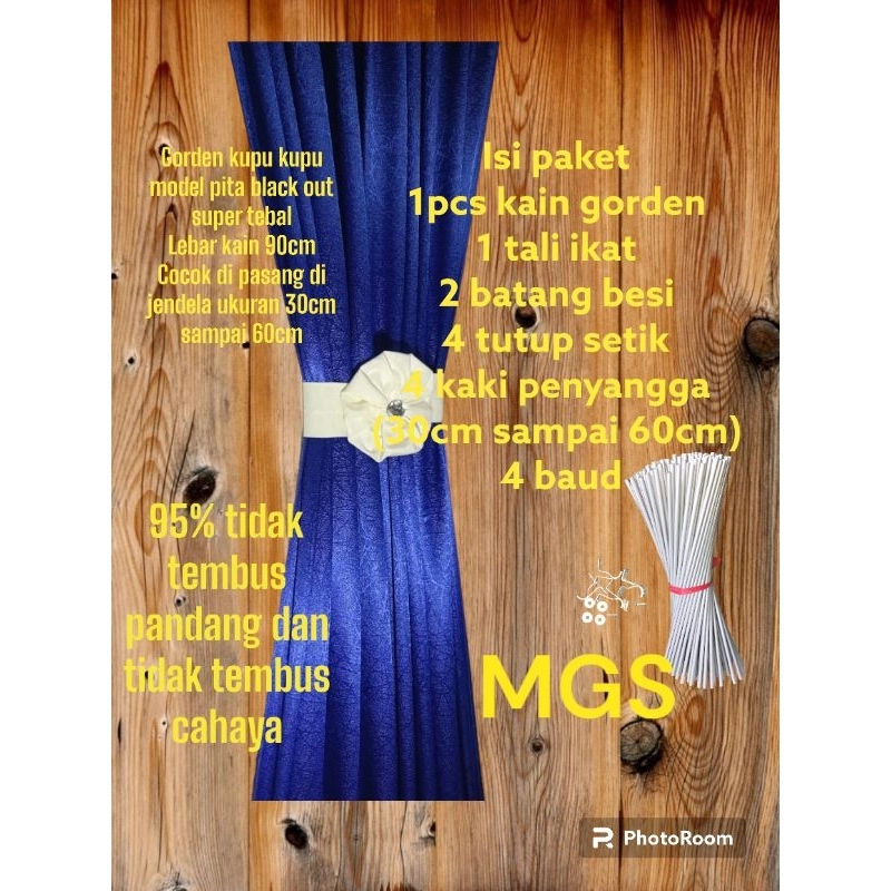 gorden black out premium polos bahan tebal model kupu kupu