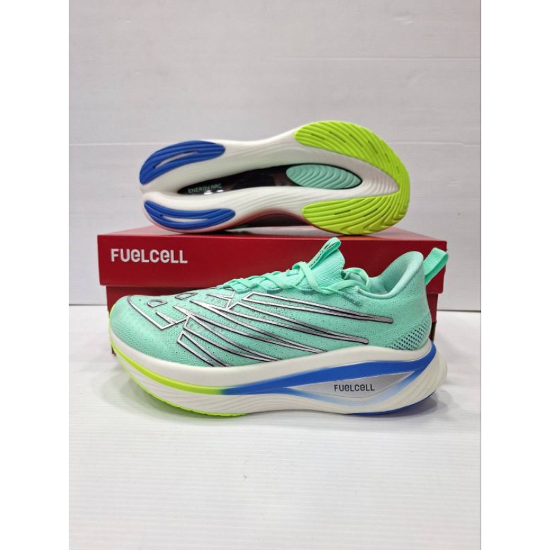 Sepatu Lari Pria Running Shoes Nb Fuel Cell White Silver