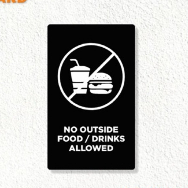 

sign akrilik no food